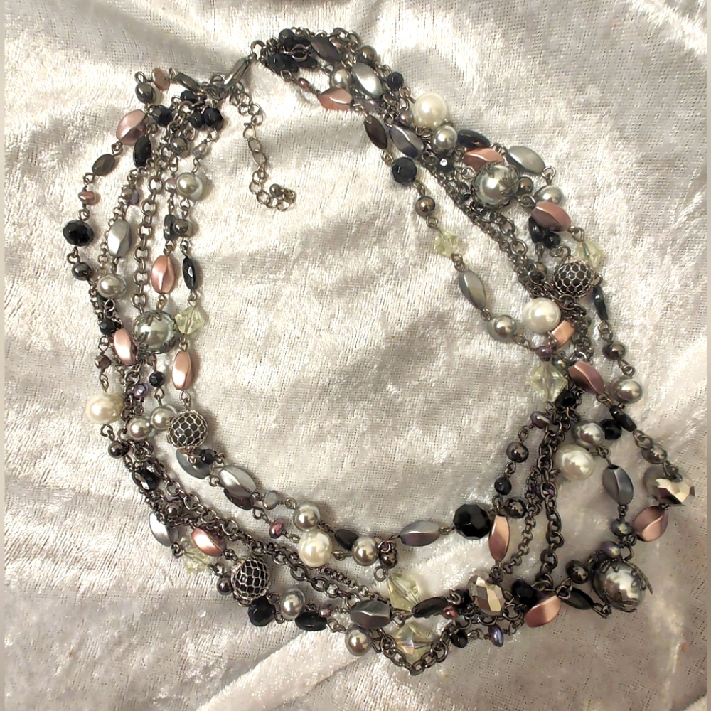 Vintage Lia Sophia New Inbox Multi-Color Layered Necklace
